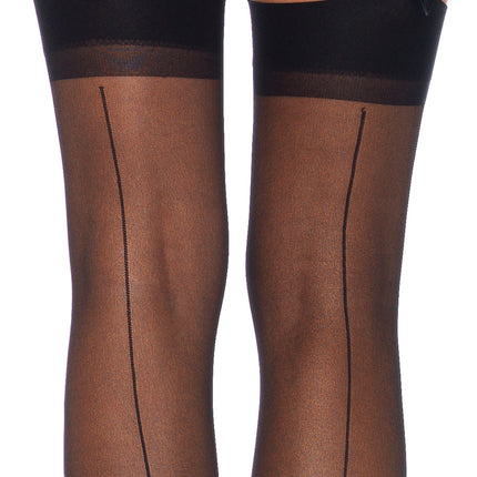 Sheer Backseam Stockings - Black - O/S