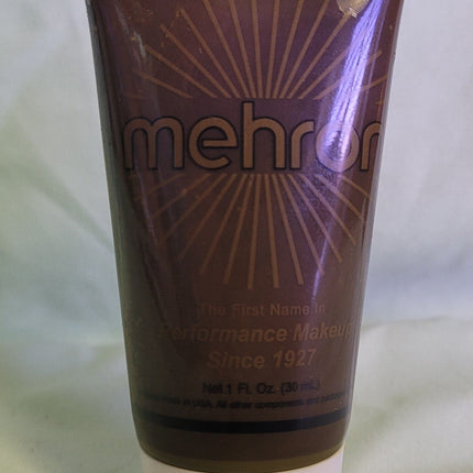 Wolfman Dark Brown Fantasy FX Cream Water Based Makeup 1 oz Mehron