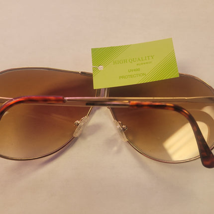 Aviator 80's Sunglasses with Gold Frame