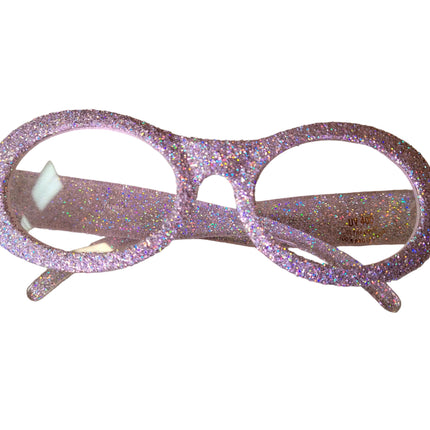 Silver Sparkle Glitter Glasses with Clear Lens