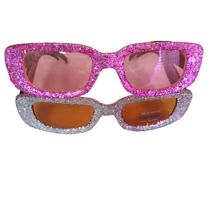 Vintage Style Rectangle Glitter Glasses