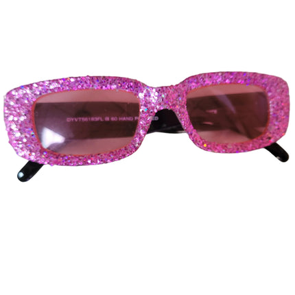 Vintage Style Rectangle Glitter Glasses