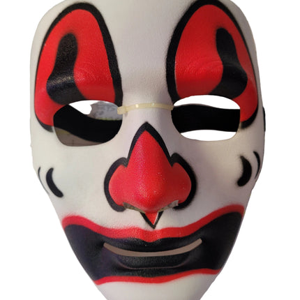 Black, Red and White Voodoo Clown Costume Mask