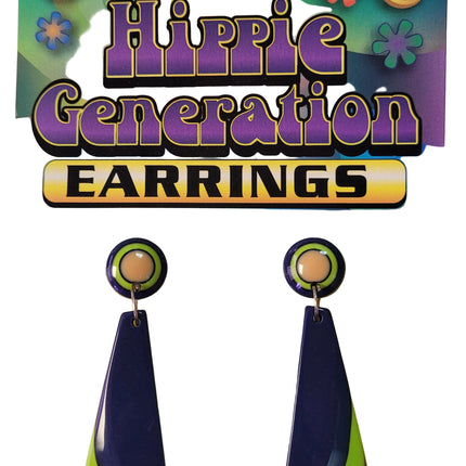 Hippie 60's Mod Generation Earrings Plastic