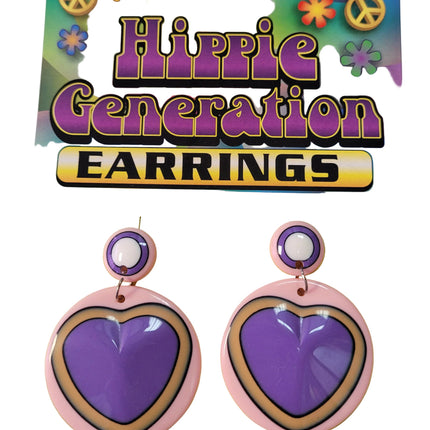 Hippie 60's Mod Generation Earrings Plastic