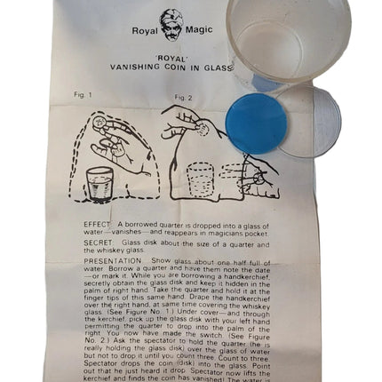 Vintage Vanishing Coin in Glass Magic Trick