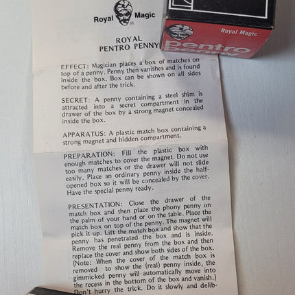 Vintage Pentro Penny Magic Trick