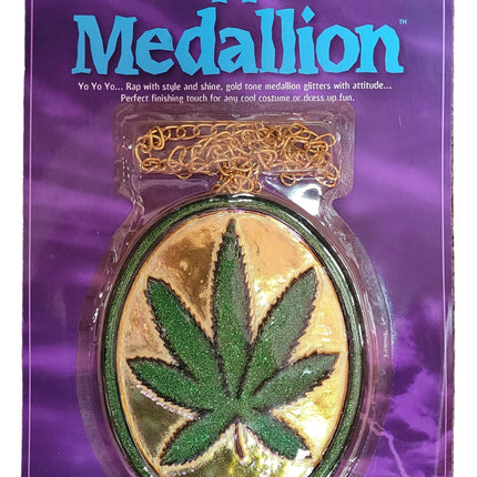 Cannabis Pot Leaf Rapper Medallion