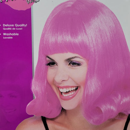 60's Pink Flip Wig For Women