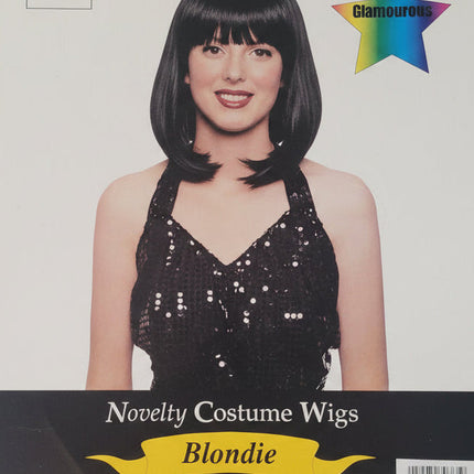 Glamourous Black Shoulder Length With Bangs Costume Wig