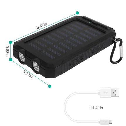 10000mAh Solar Power Bank External Battery Pack