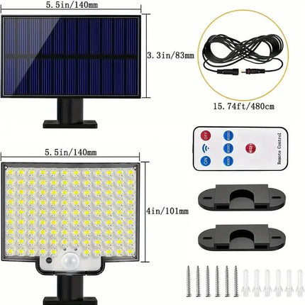 106LED Super Bright Motion Sensor Solar Power LED Garden Wall Light