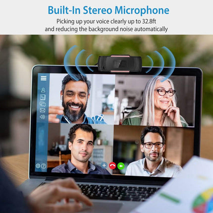 1080P USB Webcam 170 Degree Vertical Adjustment with Clip