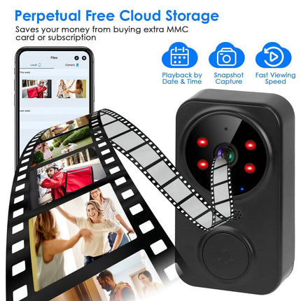 1080P WiFi Security Doorbell Camera 2-Way Audio Free Cloud Storage
