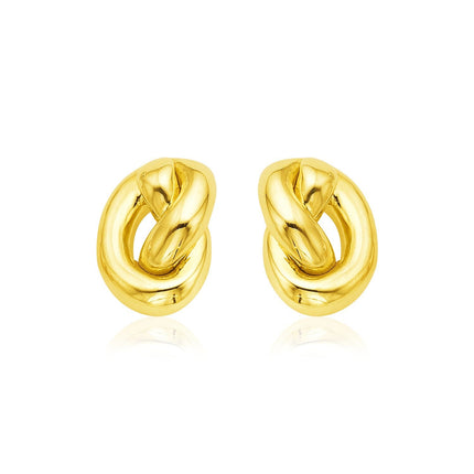 14k Yellow Gold Polished Knot Earrings