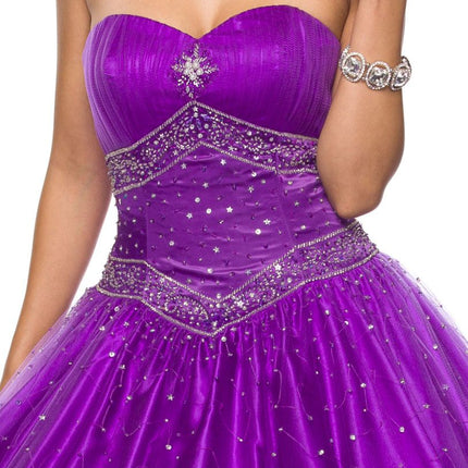 CLEARANCE - Juliet 1093 Princess Ball Gown Sweetheart Bead Lace Up Back