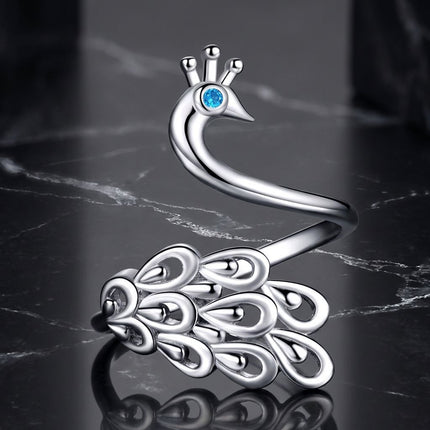 925 Sterling Silver Plated Platinum Pavé Setting CZ Ring for Women