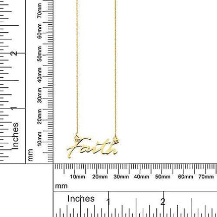 10K Gold Faith Necklace for Women Adjustable from 16" to 18"
