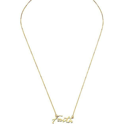 10K Gold Faith Necklace for Women Adjustable from 16" to 18"