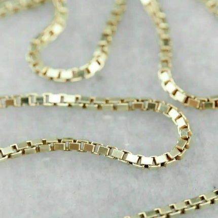 10K Solid Yellow Gold Box Chain