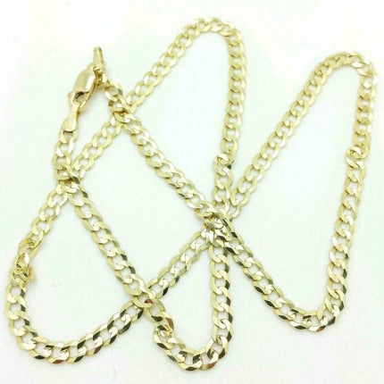 10K Solid Yellow Gold Cuban Chain 2.6mm Necklace