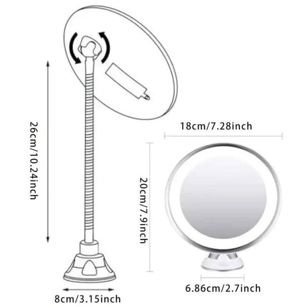 10X Magnifying LED Lighted Makeup Mirror