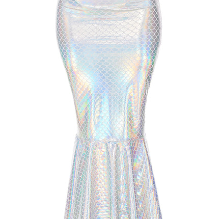 Hologram Mermaid Skirt with Wide Band