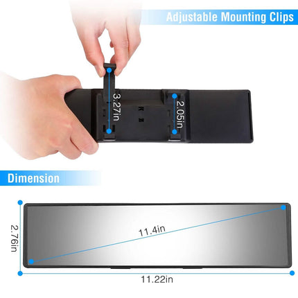 11.4-Inch Interior Clip-On Curve Car Rearview Mirror