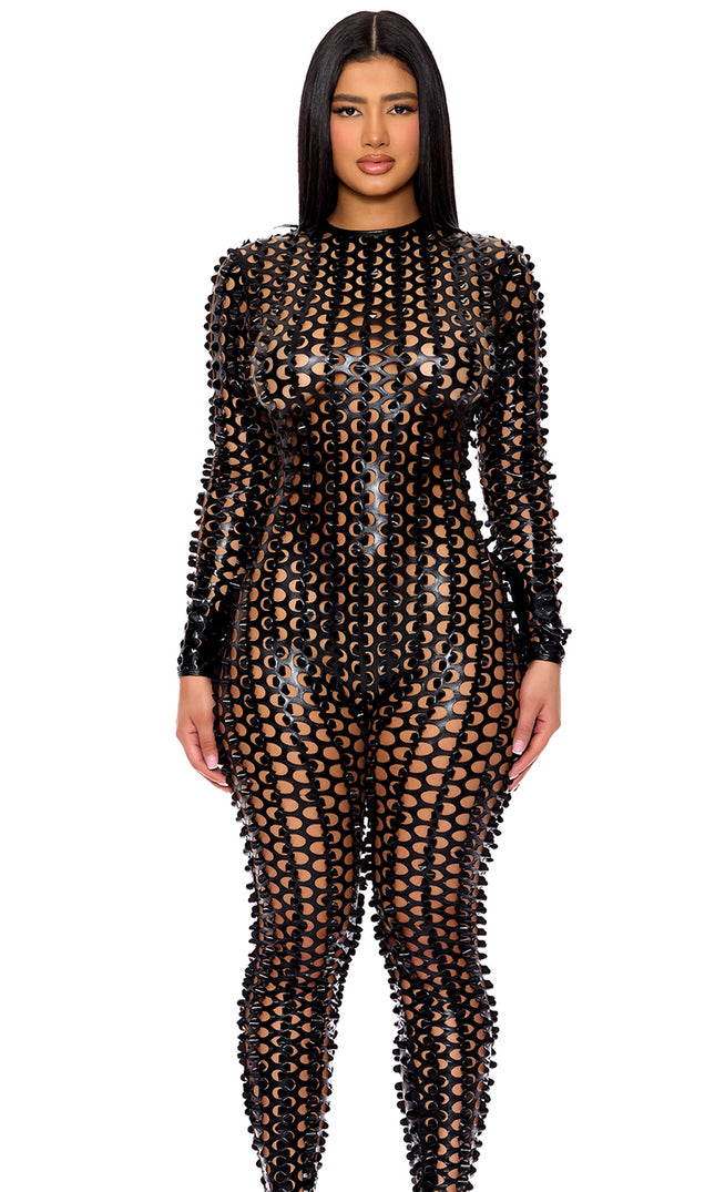 Lasercut Holes Jumpsuit