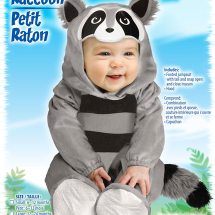 Baby Raccoon Toddler Costume Footed Jumpsuit Onesie