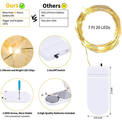 12-Pack: Led Fairy Lights Battery Operated String Lights