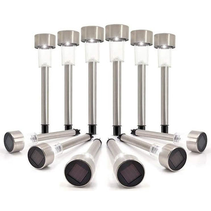 12-Pack: Solar LED Garden Pathway Stake Lights