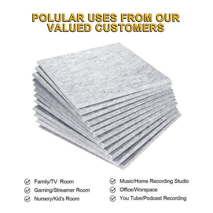 12-Packs: AGPtEK Acoustic Absorption Noise Cancellation Panels