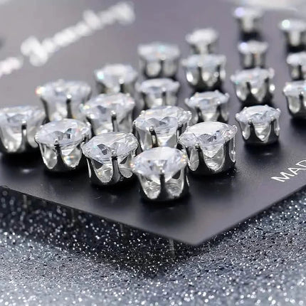 12-Pairs: Fashion Stainless Steel Stud Earrings