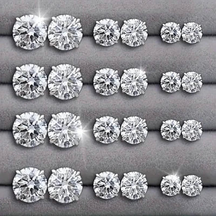 12-Pairs: Fashion Stainless Steel Stud Earrings
