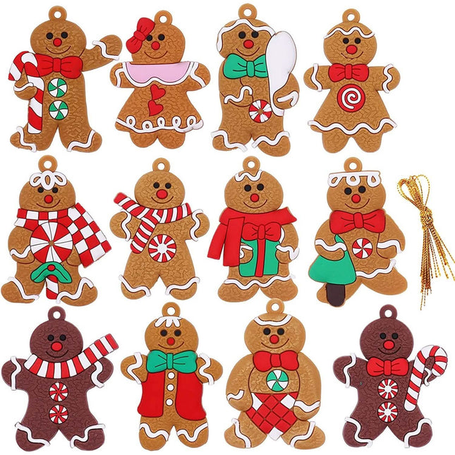 12-Piece: Gingerbread Man Ornaments