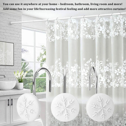 12-Piece: Snowflake Anti-Rust Round Shower Curtain Hooks for Home Bathroom Decor