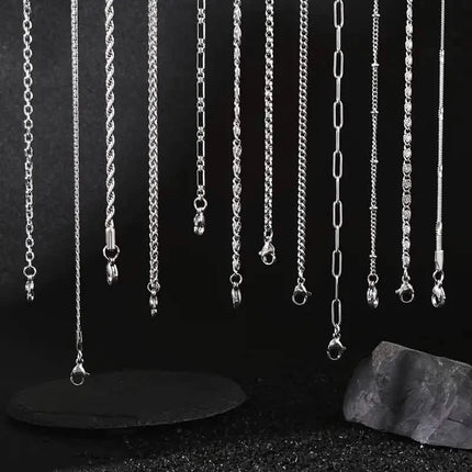 12-Pieces: Stainless Steel Clavicle Necklace Set