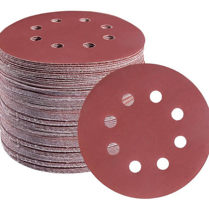 120-Pack: 5-Inch 8 Hole Round Sandpapers