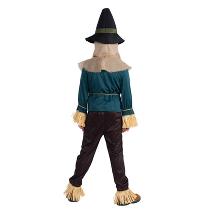 Kids Scarecrow Costume – Farm Outfit with Hat, Hood & Straw Details for Boys & Girls