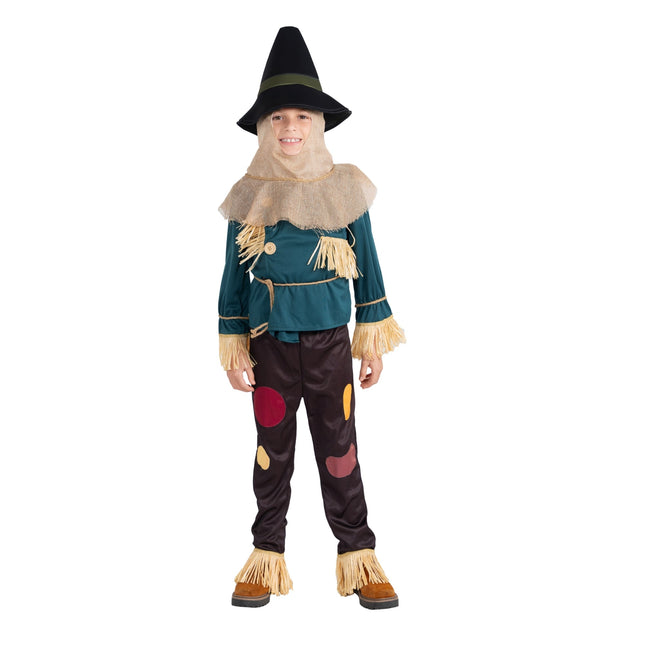 Kids Scarecrow Costume – Farm Outfit with Hat, Hood & Straw Details for Boys & Girls