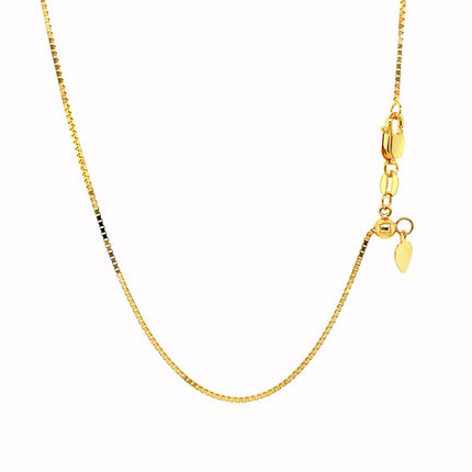 14k Yellow Gold Adjustable Box Chain 0.85mm