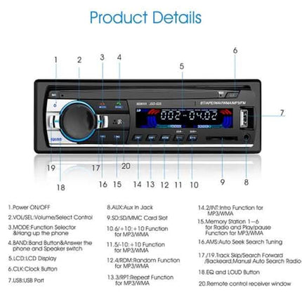 12V Bluetooth Car Stereo