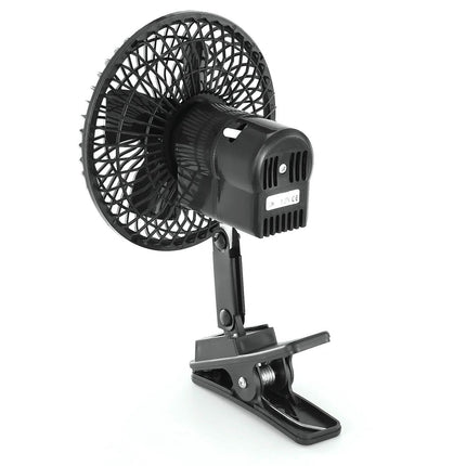 12V Car Fan Oscillating Clip on Cooling Fan with 2 Speeds 120° Rotation