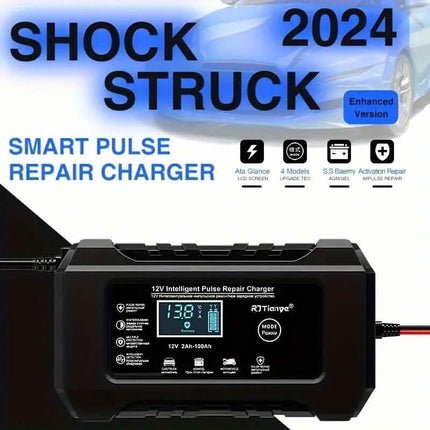 12V Intelligent Pulse Repair Smart Battery Charger with LCD Display