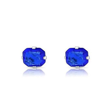 1.3 Carat Cz Asscher-Cut Sterling Silver Stud Earrings