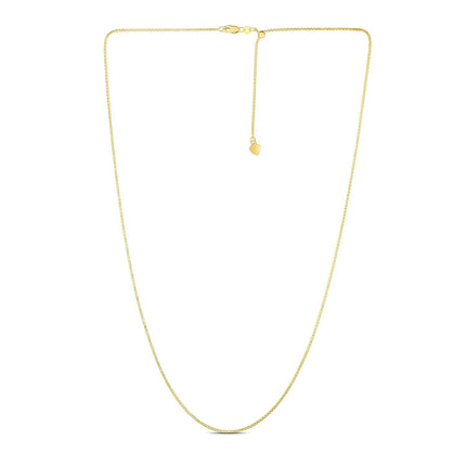 14k Yellow Gold Adjustable Popcorn Chain 1.3mm