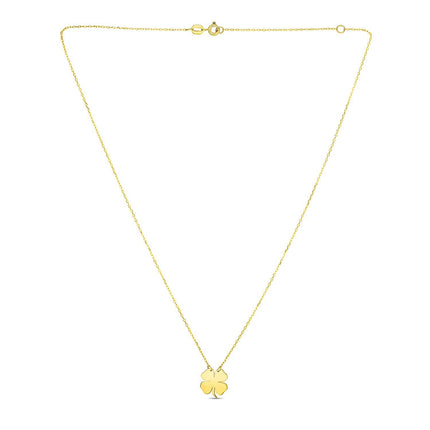 14K Yellow Gold Four Leaf Clover Necklace