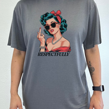Respectfully Middle Finger Unisex Bamboo/Cotton Graphic T-Shirt