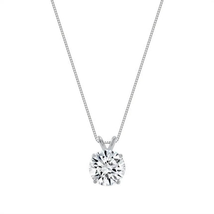 1/4 - 2 Ct T.W. Natural Diamond Solitaire Pendant in 14K White or Yellow Gold